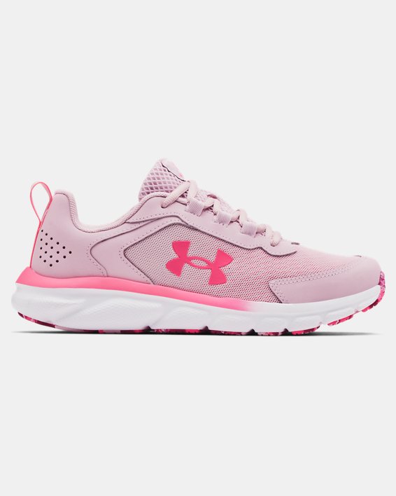 Girls' Grade School UA Assert 9 Running Shoes, Pink, pdpMainDesktop image number 0